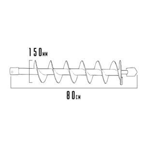 Punta Per Trivella Lunghezza 80Cm E Diametro 150Mm