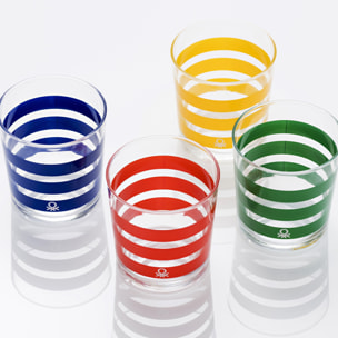 Set cristalería 12 piezas de vasos de vidrio decorados, benetton