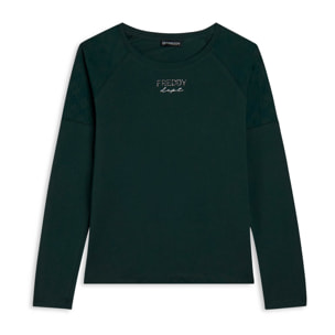 T-shirt manica lunga con fondo asimmetrico