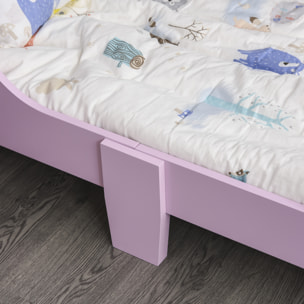 Lit enfant - lit d'enfant design princesse motif château - sommier à lattes inclus - MDF contre-plaqué rose