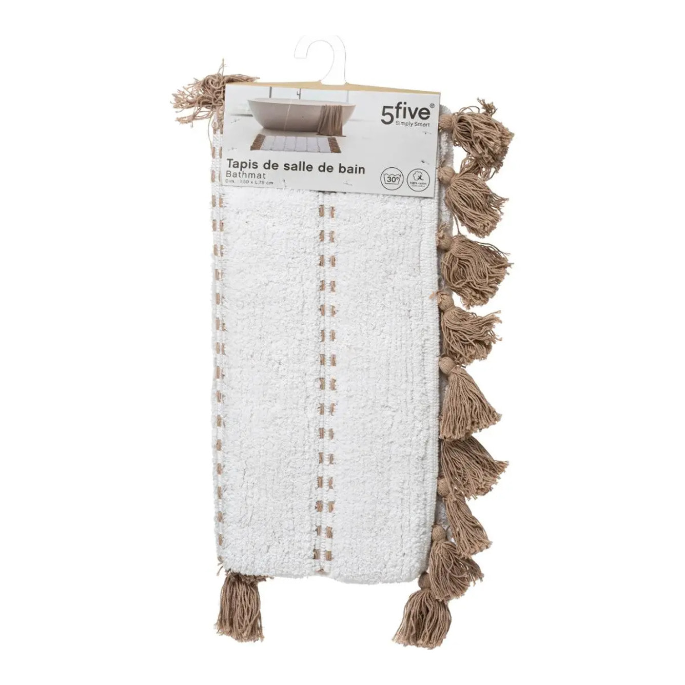 Tapis 50x75cm blanc taupe