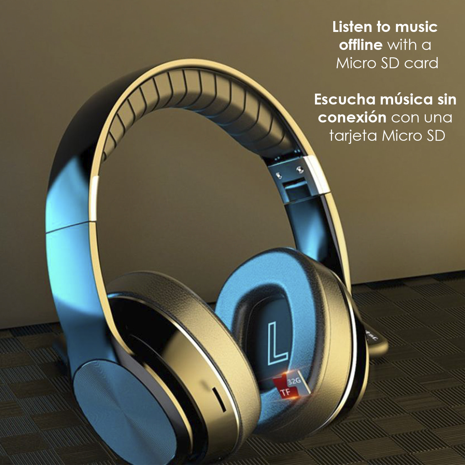 Cascos VJ320 HiFi Bluetooth 5.0, con manos libres, radio FM y lector micro SD.