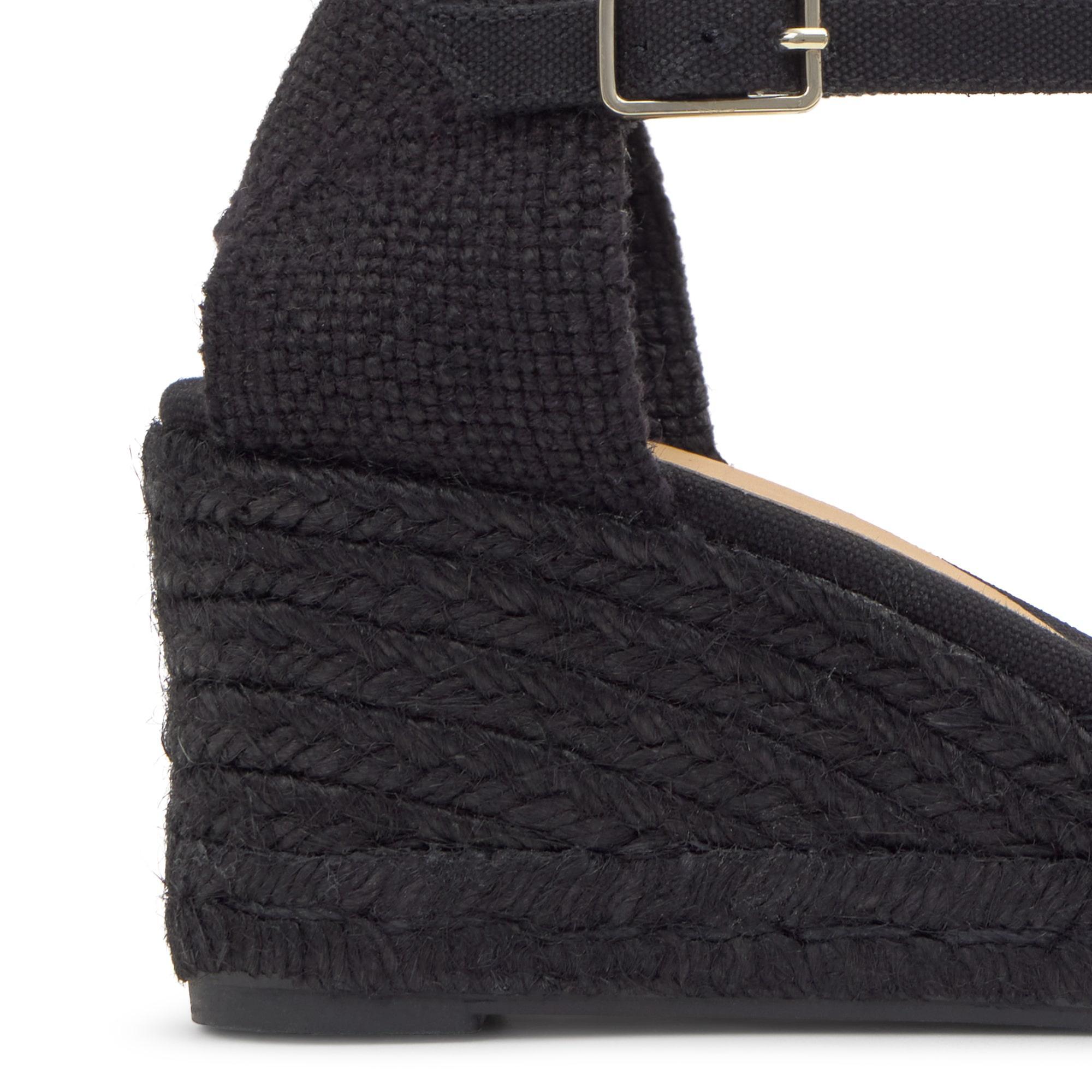 Alpargata carol cuña 7 cm en algodón con pulsera y yute tintado