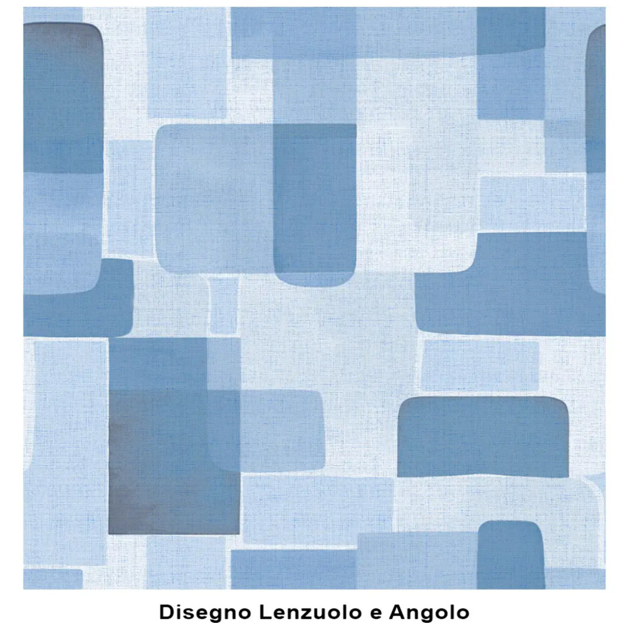Lenzuolo superiore BRICK AZZURRO 100% Cotone e Made in Italy a quadri geometrico