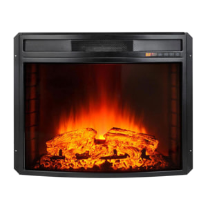 Chimenea eléctrica 2kW en cristal templado plano con mando a distancia y llama regulable CHE-630R PURLINE