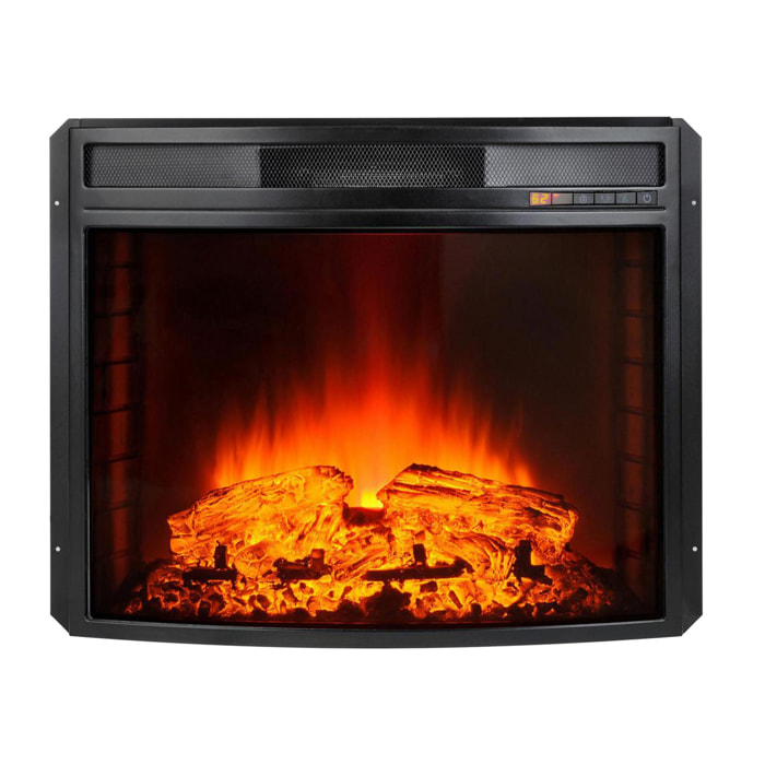 Chimenea eléctrica 2kW en cristal templado plano con mando a distancia y llama regulable CHE-630R PURLINE
