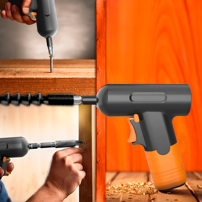 Cacciavite elettrico mini trapano, con batteria, kit di accessori e valigetta