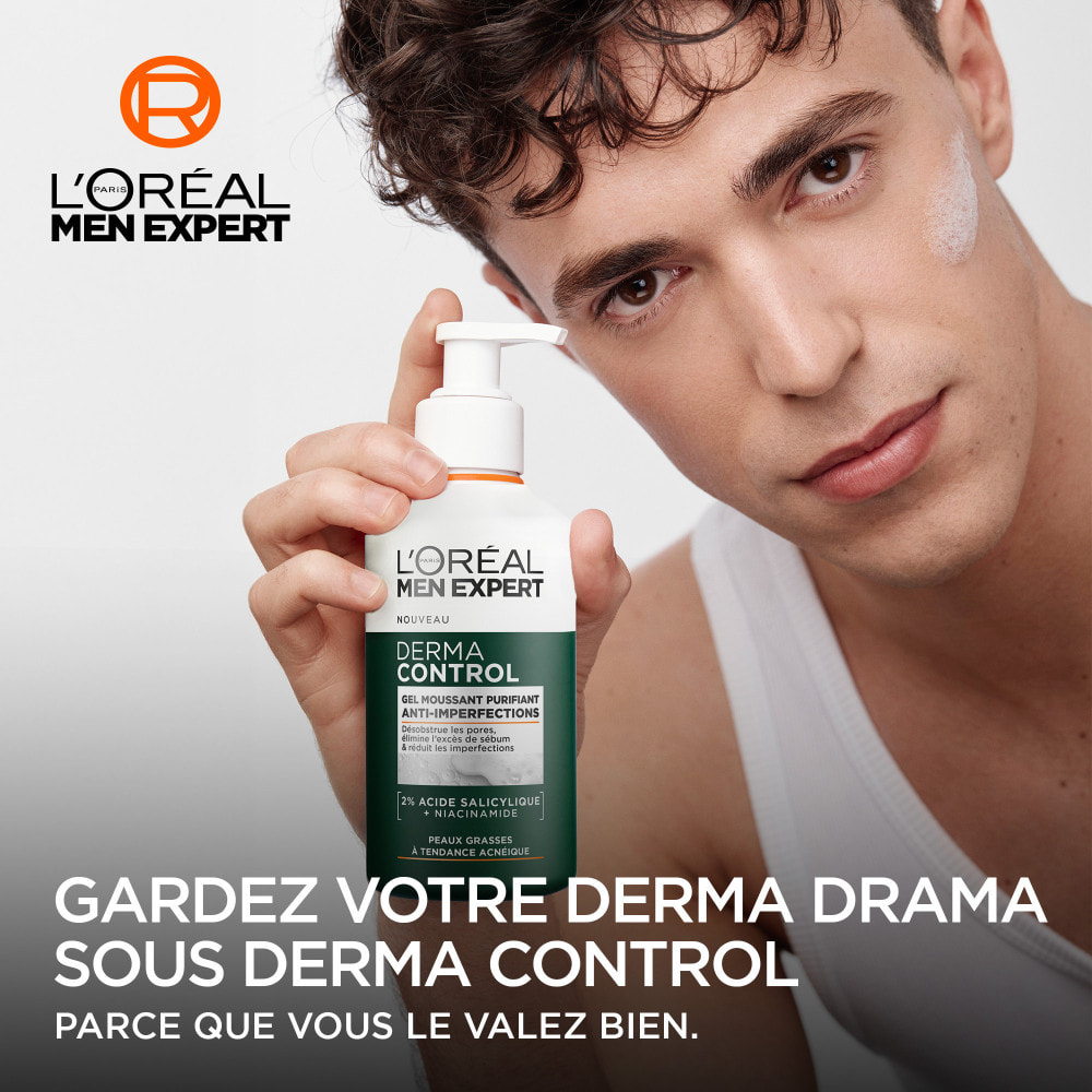 L'Oréal Paris Men Expert Derma Control Gel Moussant Purifiant Anti-Imperfections 260ML