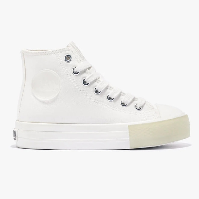 Zapatillas Altas Unisex de Lona en Blanco B&W