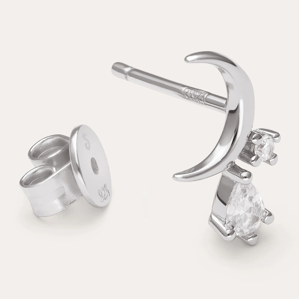 Orecchino Luna Spark Argento