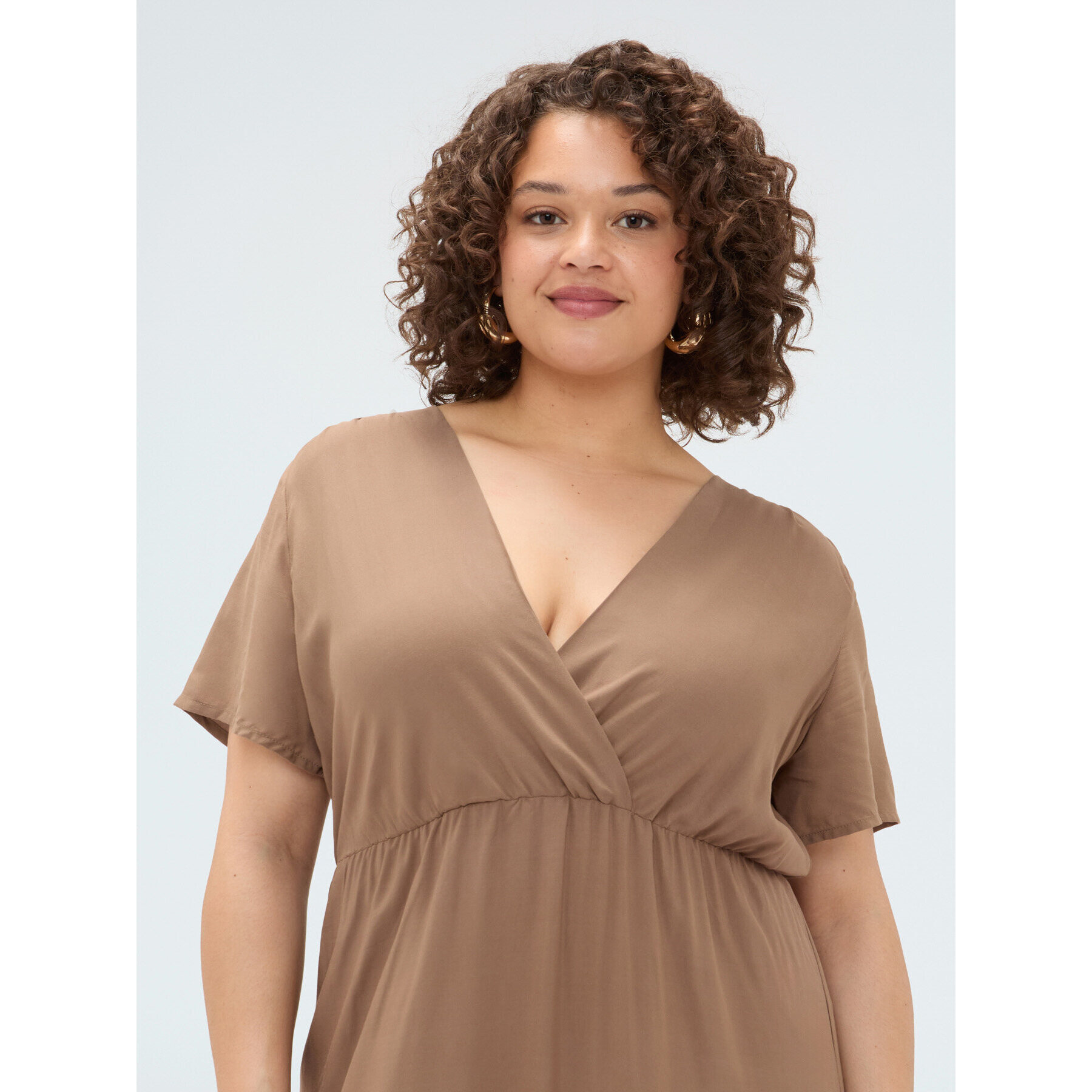 Fiorella Rubino - Vestito lungo Smile in viscosa - Marrone