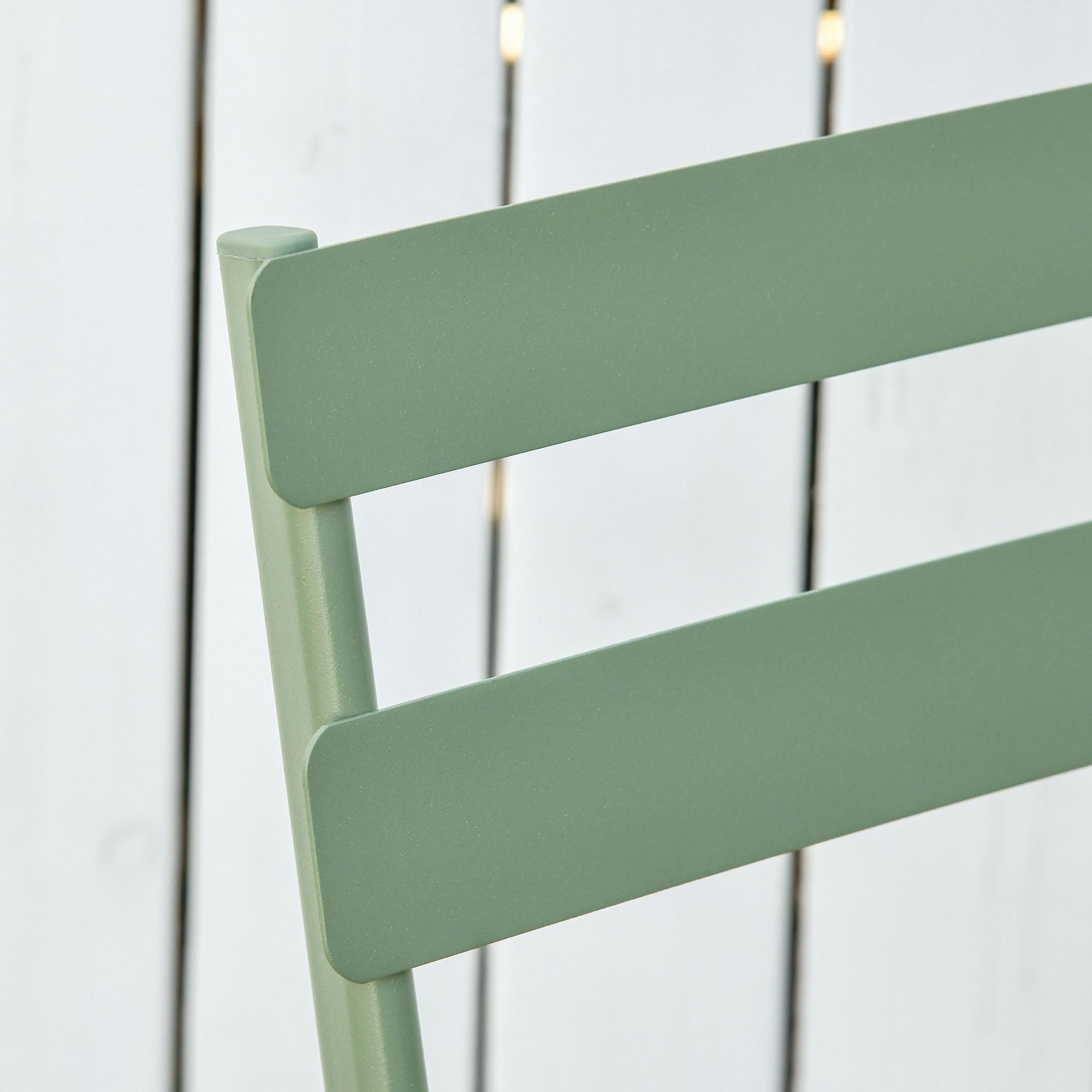 Salon de jardin bistro pliable - table ronde Ø 60 cm avec 2 chaises pliantes - métal thermolaqué vert d'eau