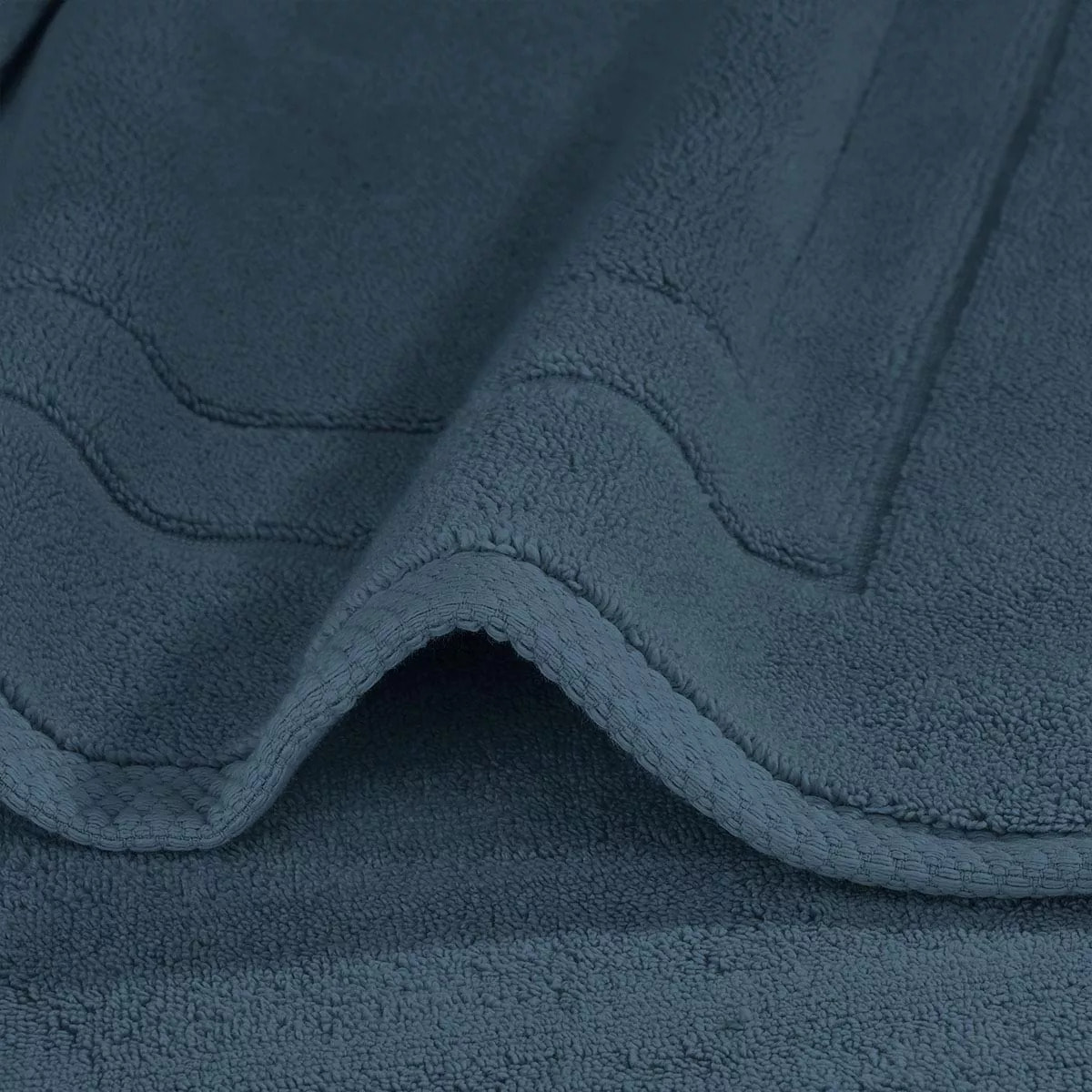 Tapis de bain pur coton 900 g/m² uni bleu Elea bleu ardoise