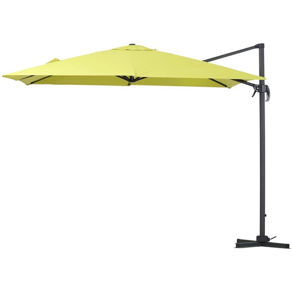 Parasol jardin déporté Alu ''Sun 3'' - Carré - 3 x 3 m - Vert