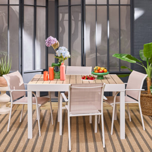 Table de jardin extensible aluminium + 8 assises ELORA + AMARA