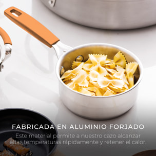 Set 13 pcs compuesto por batería de cocina acero inoxidable + set de 3 sartenes de alumnnio prensado  + cazo 16cm acero inoxidable