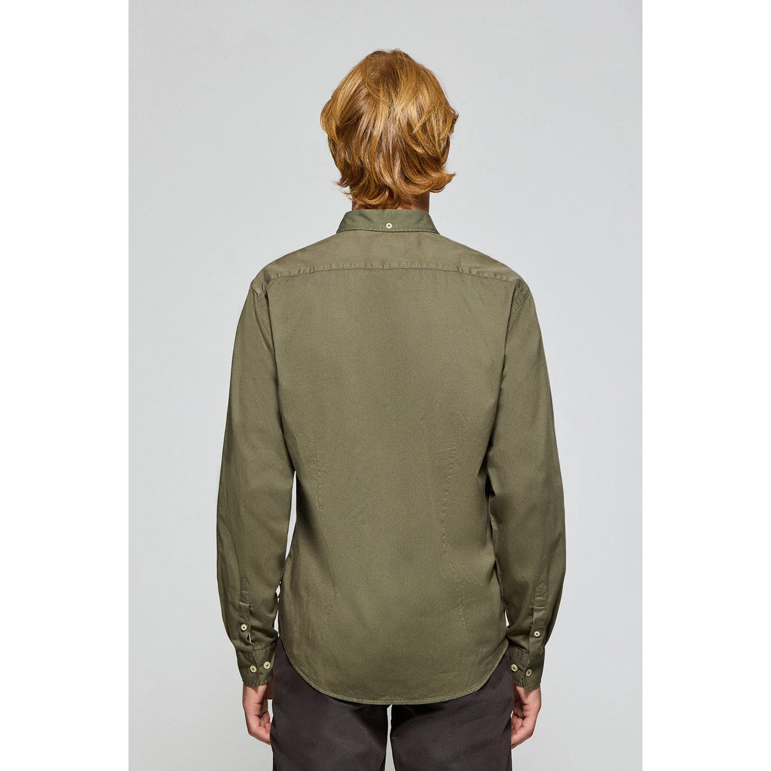Camicia Princeton in twill verde kaki con logo Rigby Go