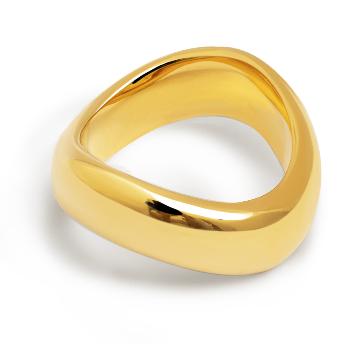 Anillo Tina Acero Baño Oro