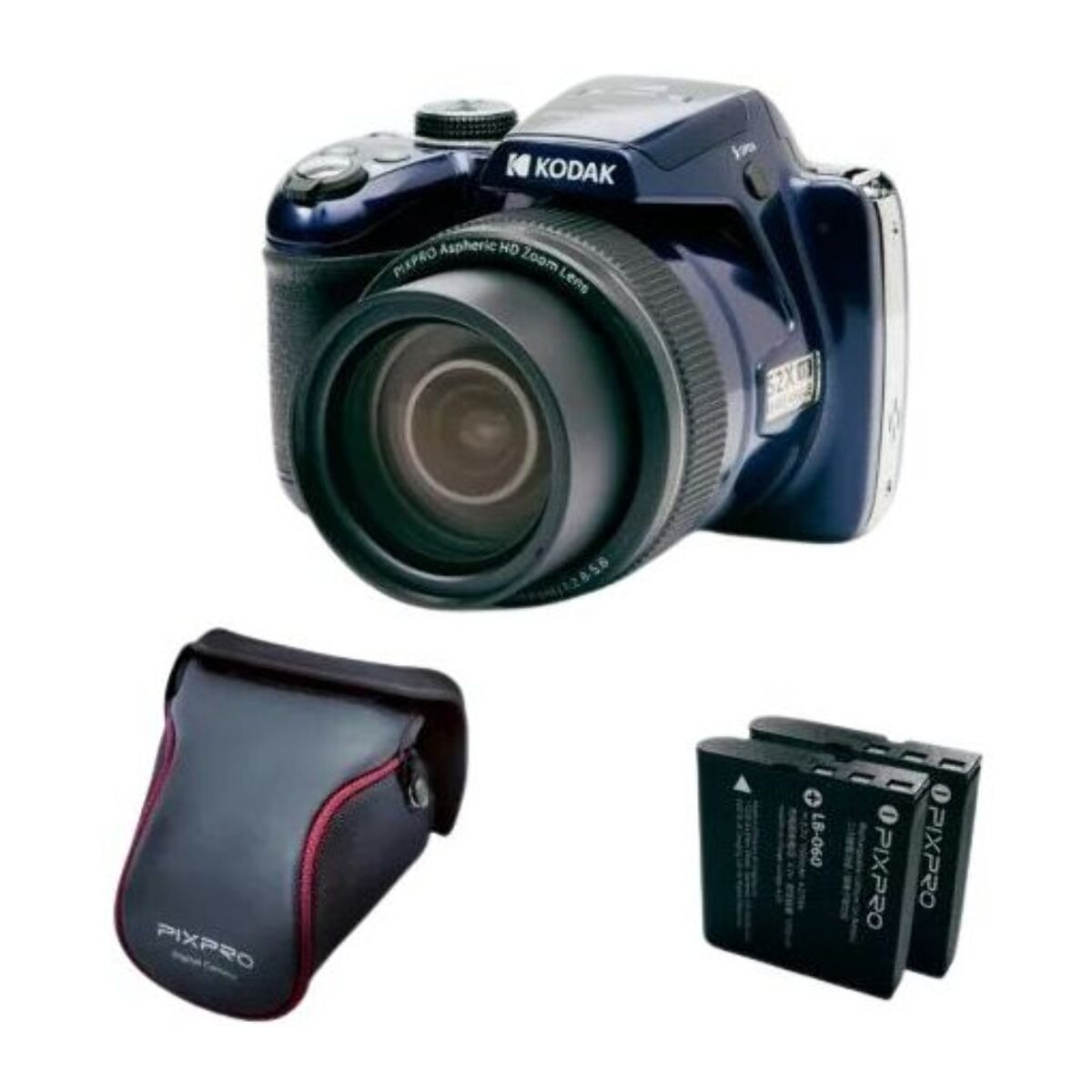 Appareil photo Bridge KODAK AZ528 Bleu + 2eme Batt + etui