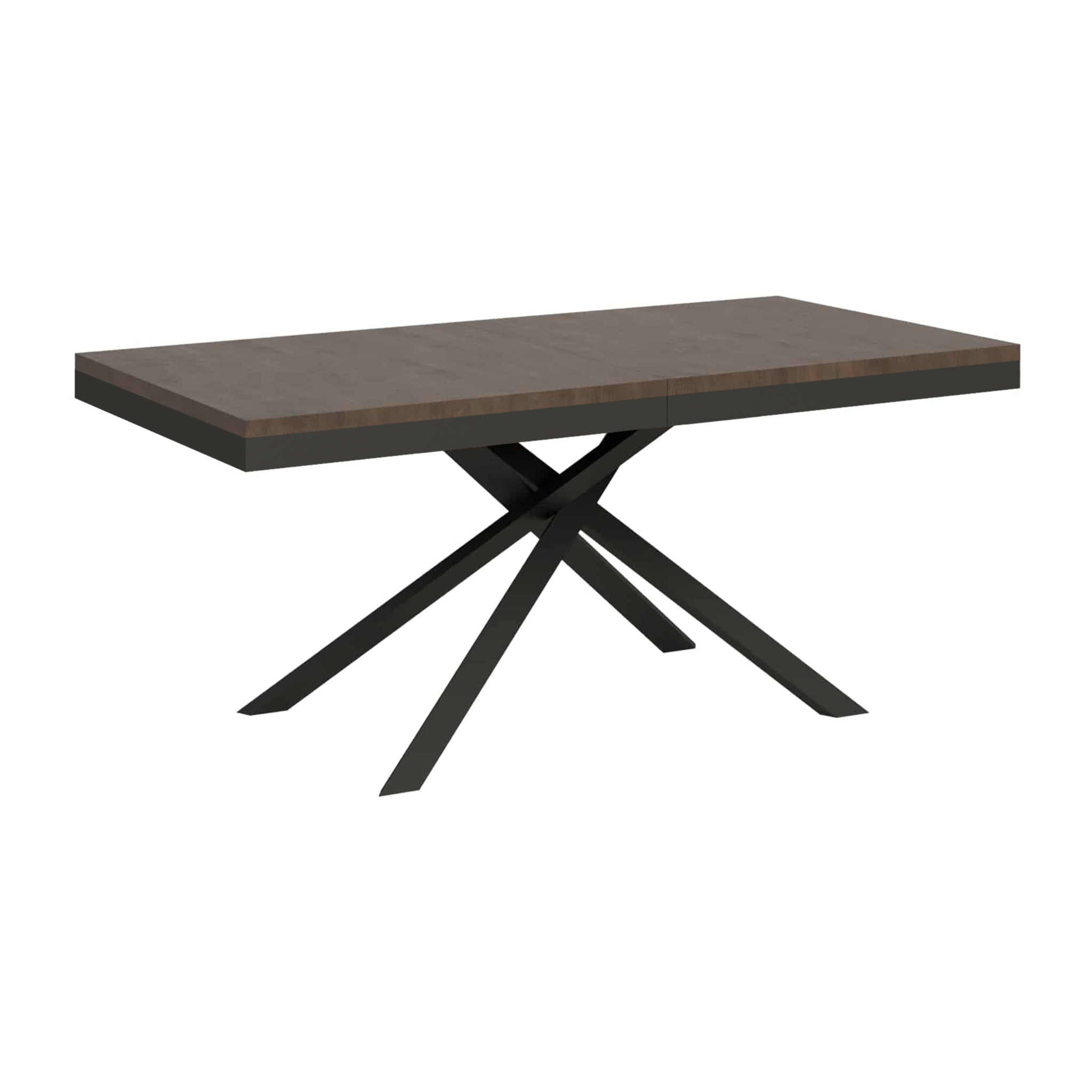 Table extensible 90x180/284 cm Karida Evolution noyer cadre anthracite