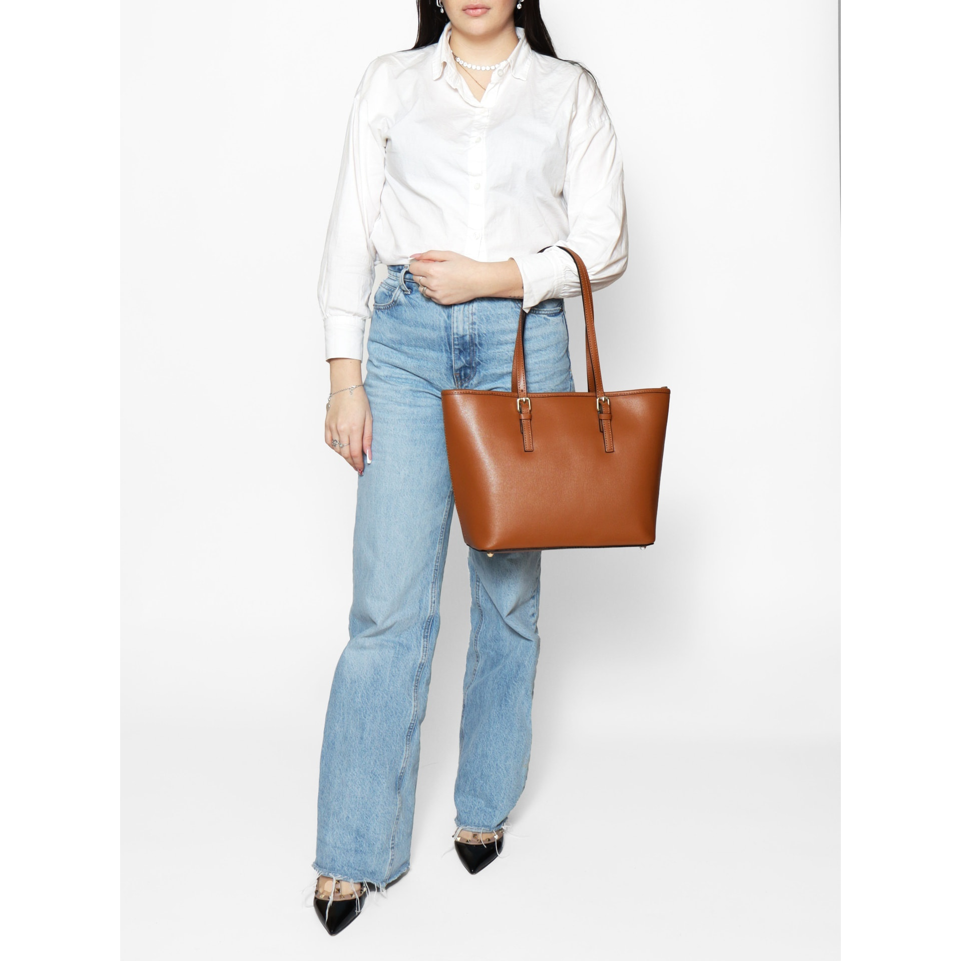 Borsa a spalla da donna - Modello Lysia - Vera pelle - 32.0 x 27.0 x 14.0 cm