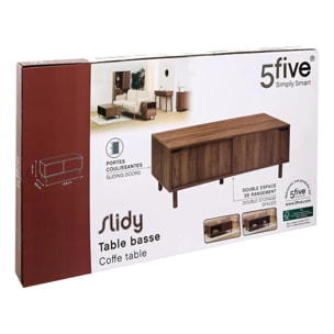Table basse Slidy bois foncé