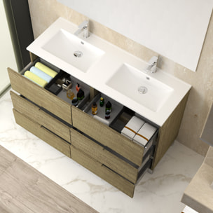 Ensemble de salle de bain MEMPHIS 6C Alday, 140cm, Bois Nebraska