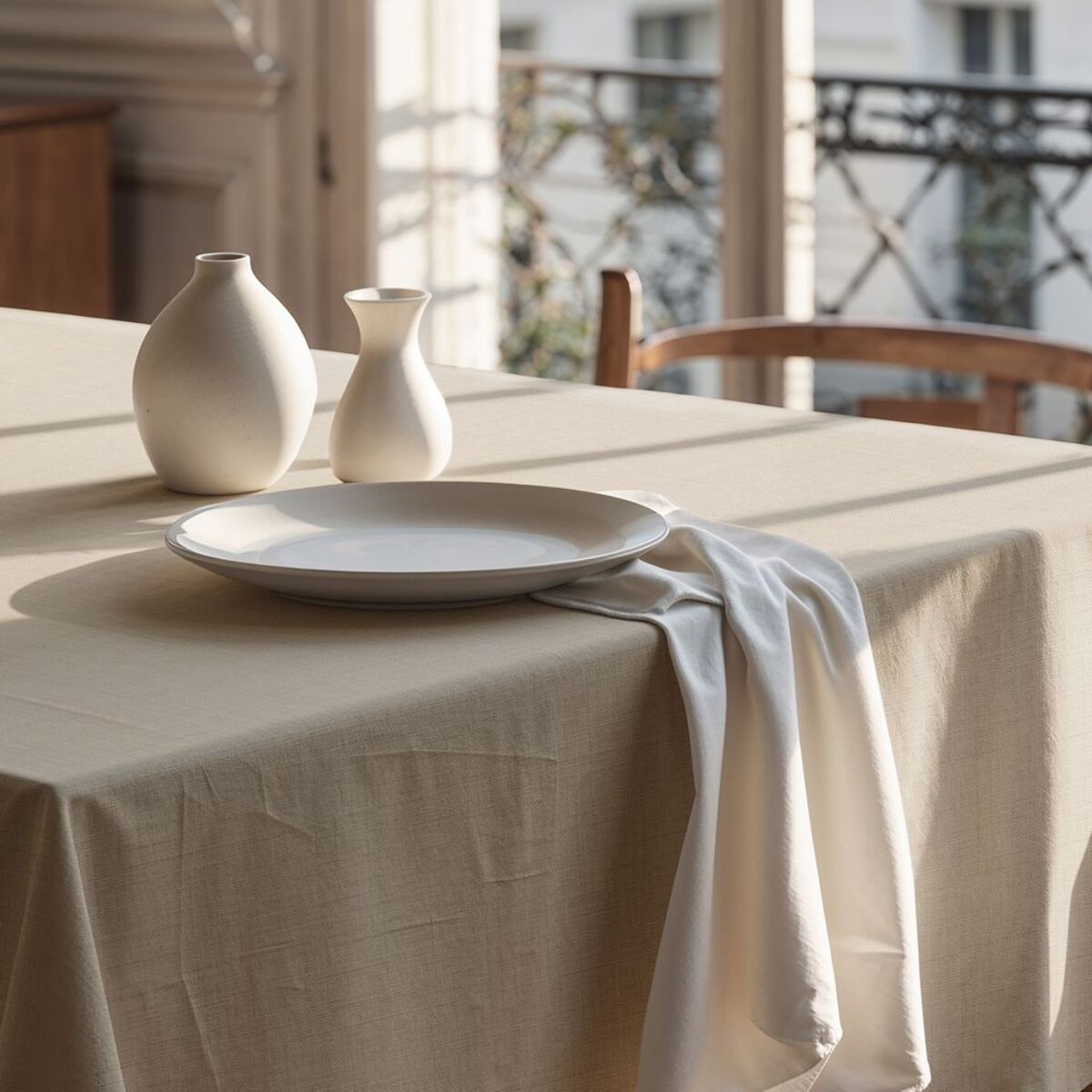 Mantel antimanchas BRIA TAUPE - 100% algodón