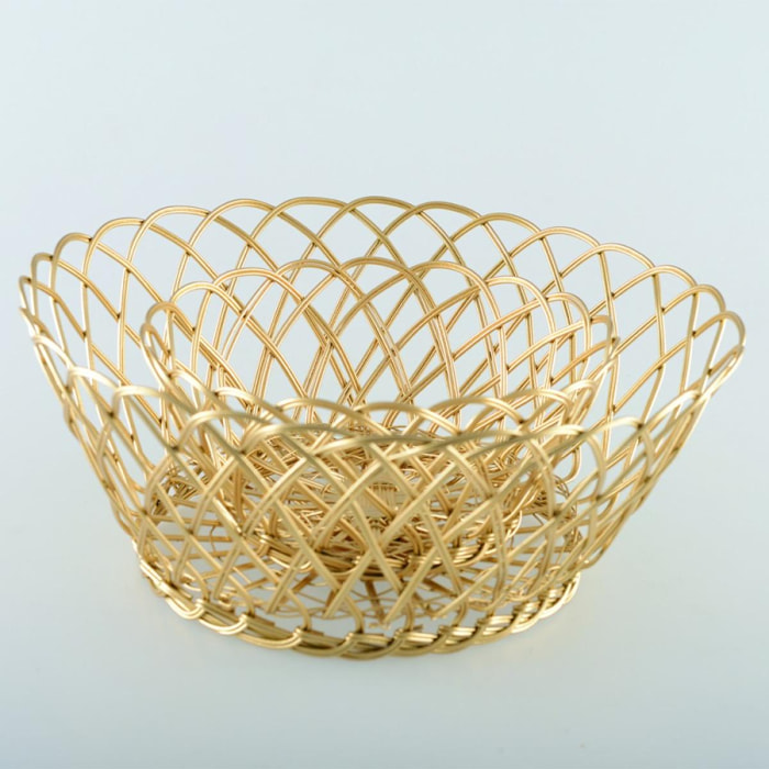 Panier rond metal dore 18cm