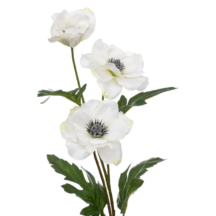 Tige d'anémone artificielle blanc H69cm