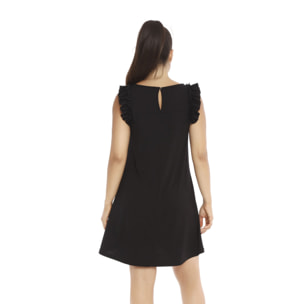 Mamatayoe Vestido Adansonia Para Mujer, Escote Redondo, Negro