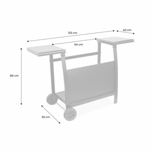 Desserte pour plancha au gaz - Chariot Porthos 3 brûleurs - Chariot barbecue noir. cuisine extérieure. roulettes