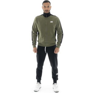 Tuta da uomo in cotone non garzato con colletto e zip Leone Basic