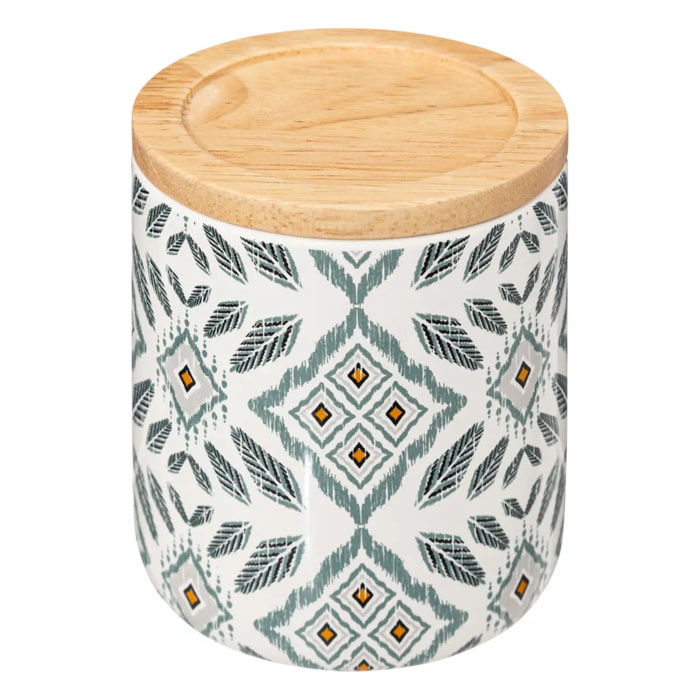 Pot à cotons blanc et gris "Hapache"