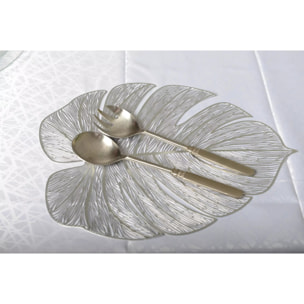 Lot de 6 DESSOUS D'ASSIETTE FEUILLE FILIGRANE ARGENT
