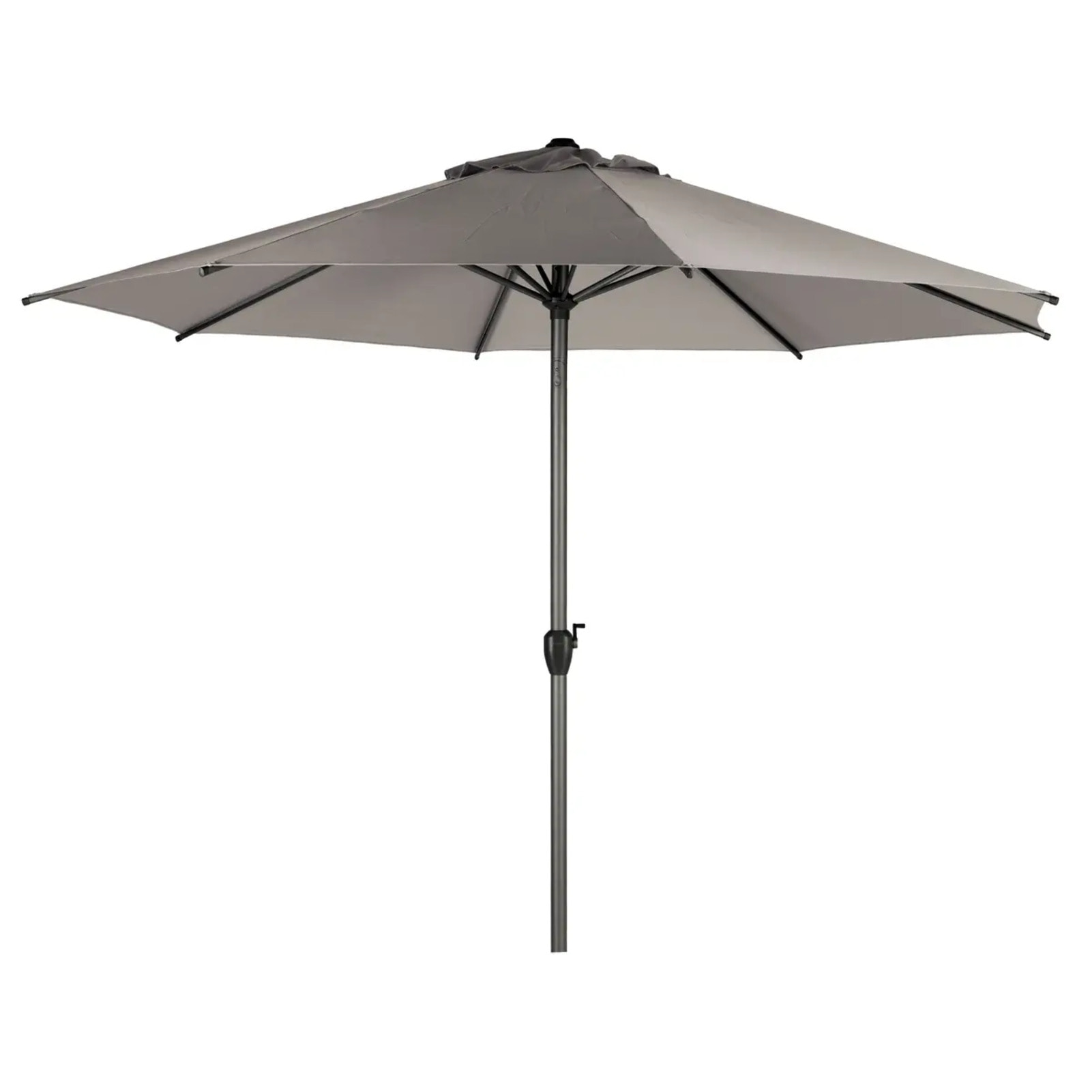 Parasol droit rond "Loompa" taupe 3m en aluminium