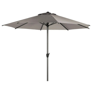 Parasol droit rond "Loompa" taupe 3m en aluminium