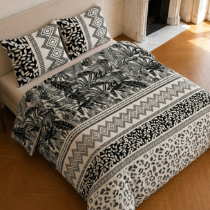 Parure housse de couette 100% microfibre motif géométrique - LAVANE