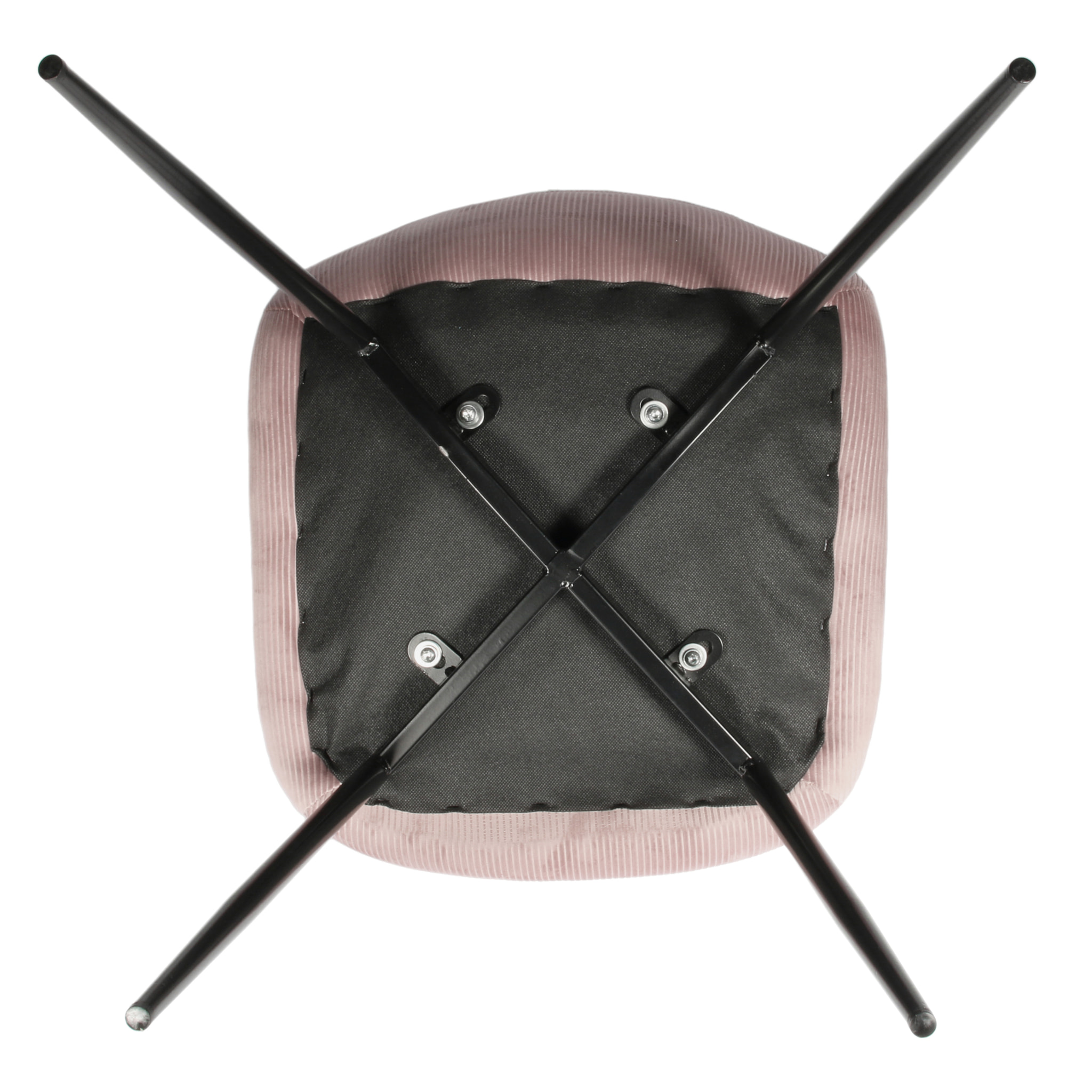 Chaise Velours Cotele Giulia Rose - Lot De 2