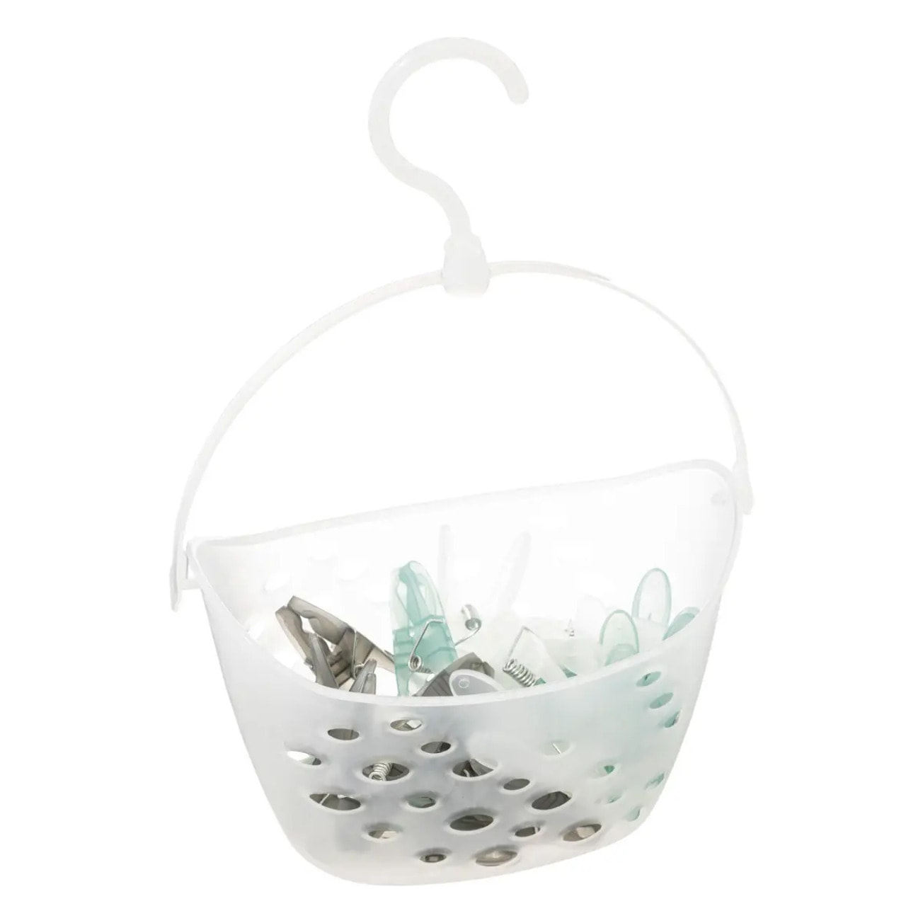 Lot de 24 pinces à linge avec panier