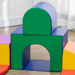 7 blocs de construction en mousse XXL - modules de motricité - jouets éducatifs - certifiés normes EN71-1-2-3 - mousse EPE revêtement PU multicolore