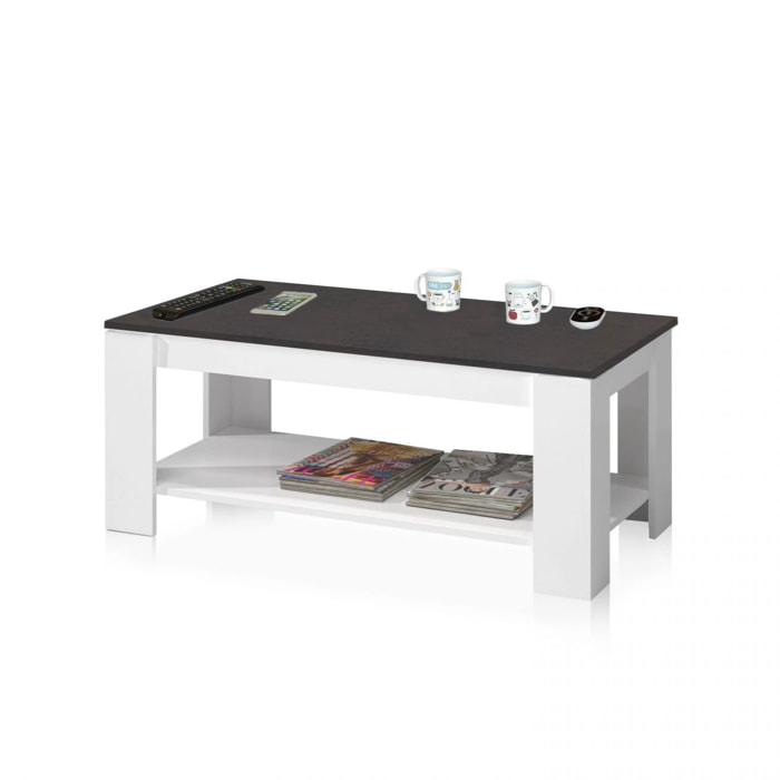 Mesa de centro elevable Ambit Blanco Artik (Blanco Mate) - Óxido