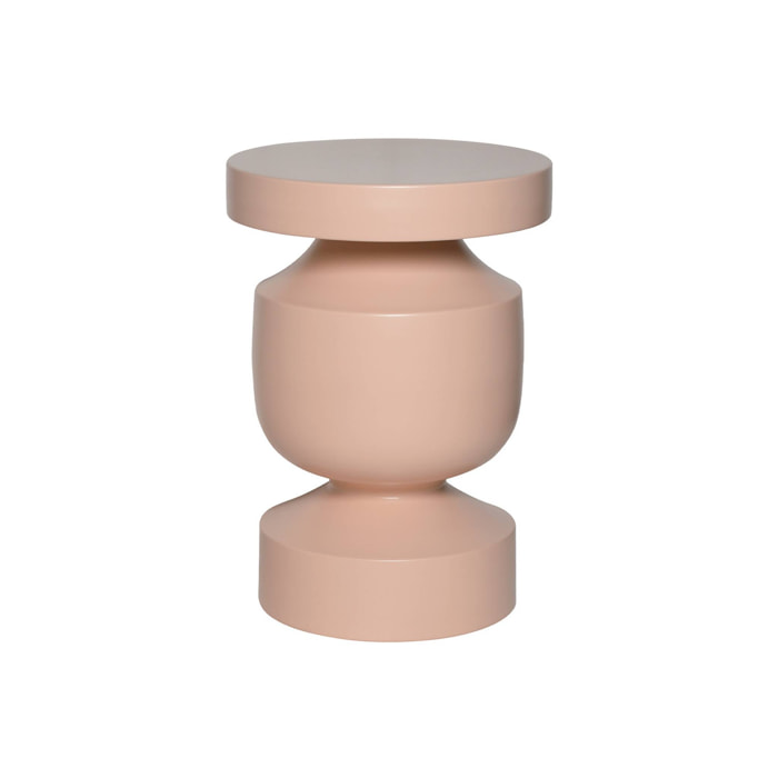 Table d'appoint. bout de canapé. table de chevet en métal coloris rose. Alma. Ø30.5 x H 46.5cm