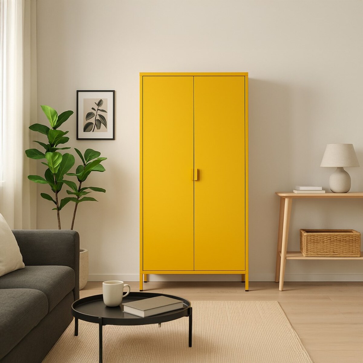 Armadio in metallo 2 ante 80x40x170h cm senape - Pop