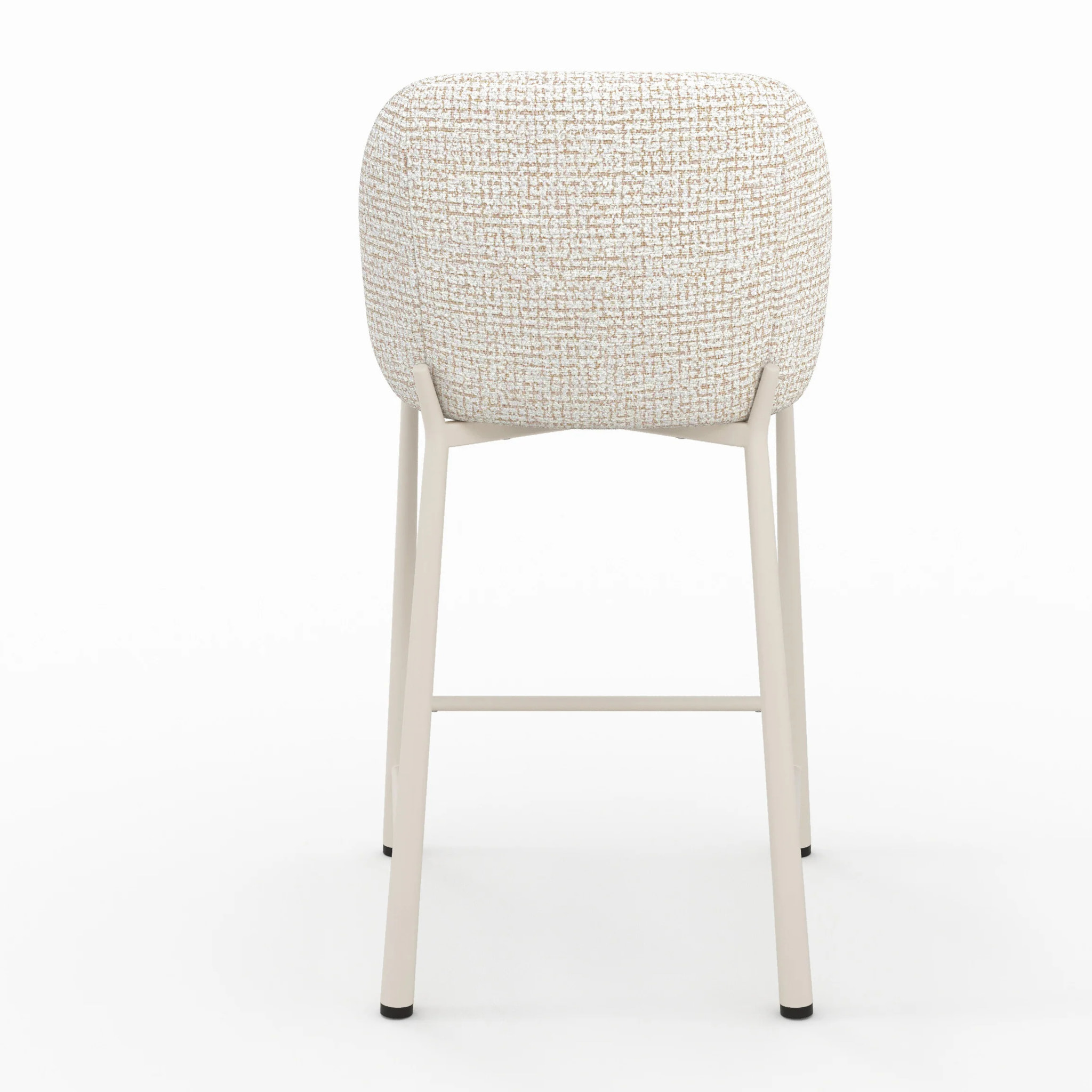 Lot de 2 chaises pour ilot central 65,5 cm, tissu texturé écru chiné - Bento