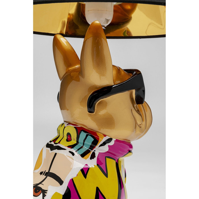 Lampe bouledogue doré graffiti lunettes Kare Design