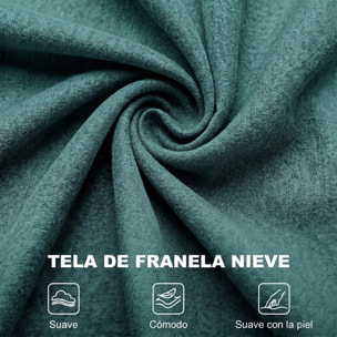 HOMCOM Sillón Orejero Moderno, Butaca de Salón con Reposabrazos y Patas de Madera, Sofá Individual Carga 160 kg para Oficina, Sala de Estar y Dormitorio, Verde Oscuro