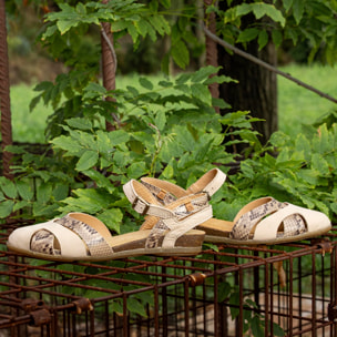 Sandalias N5207S NOBUCK-SNAKE BEIG/ STELLA color Beig