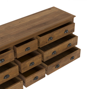 Buffet 9 tiroirs en bois de cèdre recyclé - Tobias