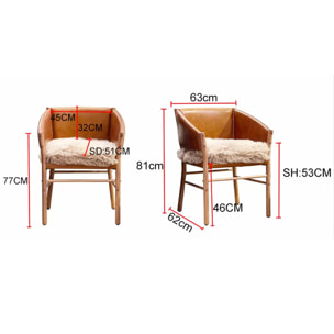 Chaise avec accoudoirs Halva Kare Design